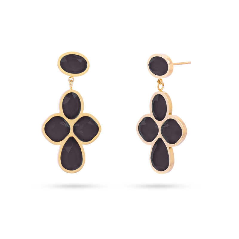 Look negro combinado con oro (pendientes + anillo + cinturón + bolso) - Moments by You