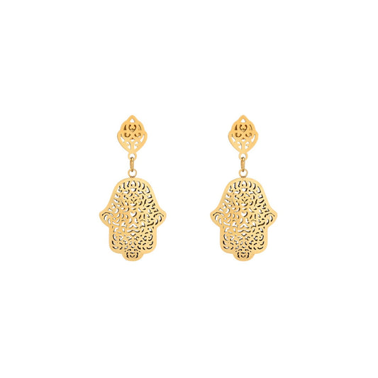 Steel hoops with gold balls