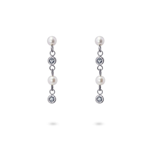 Double interlocking silver steel hoops