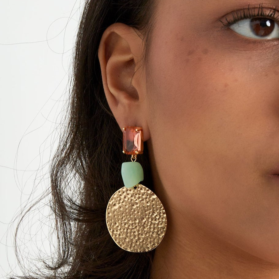 Chestnut square earrings