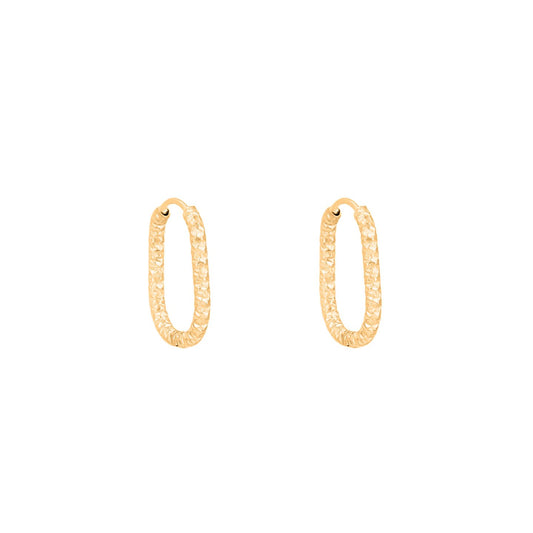 Pendientes largos de eslabones con textura rugosa acabado oro - Moments by You