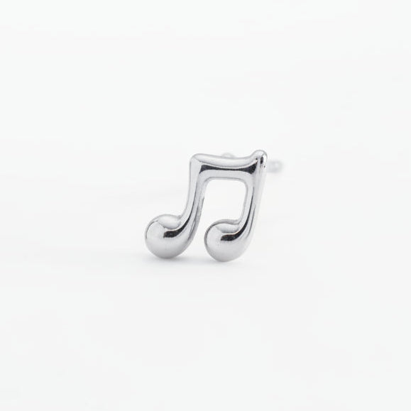 Pendientes cortos y pequeños de acero en forma de nota musical - Moments by You
