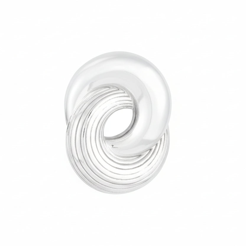 Pendientes cortos de acero con aros entrelazados y diferentes texturas - Moments by You