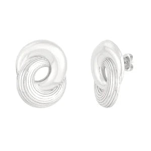 Pendientes cortos de acero con aros entrelazados y diferentes texturas - Moments by You