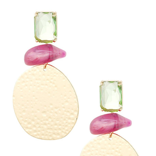 Chestnut square earrings