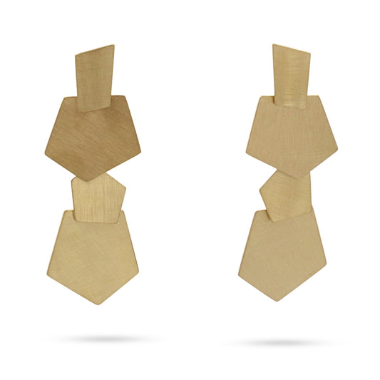 Boucles d'oreilles carrées châtaignes