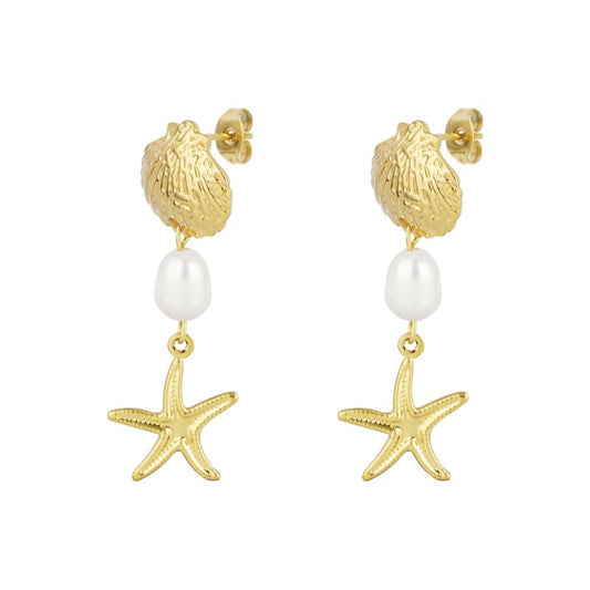 Chestnut square earrings
