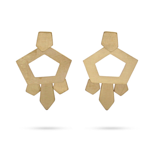Boucles d'oreilles carrées châtaignes