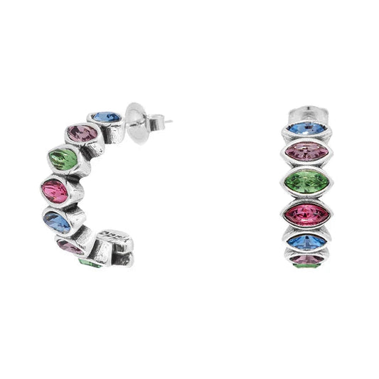 Pendientes Navet plata S925 cristal Swarovski colores variados- Vidda jewelry - mbyou