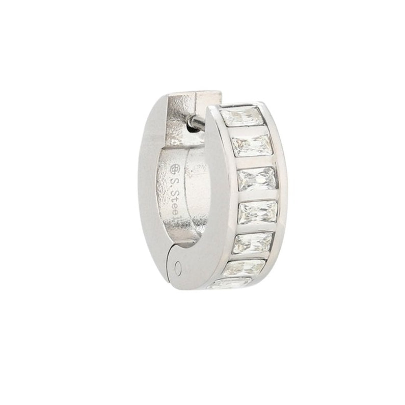 Argollas con circonitas alrededor acabado plata