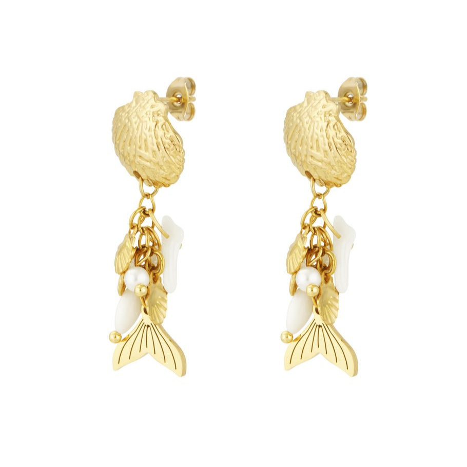 Chestnut square earrings