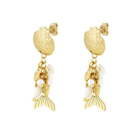 Chestnut square earrings