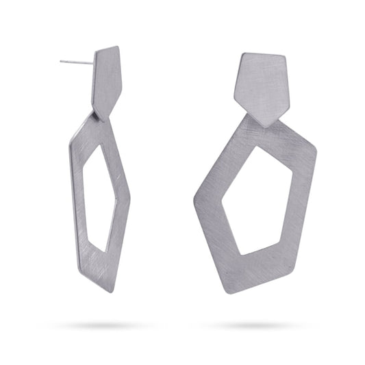 Boucles d'oreilles carrées châtaignes