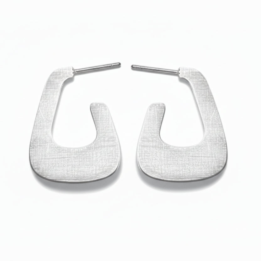 Pendientes acero con forma irregular y finos acabado mate y plata - Moments by You
