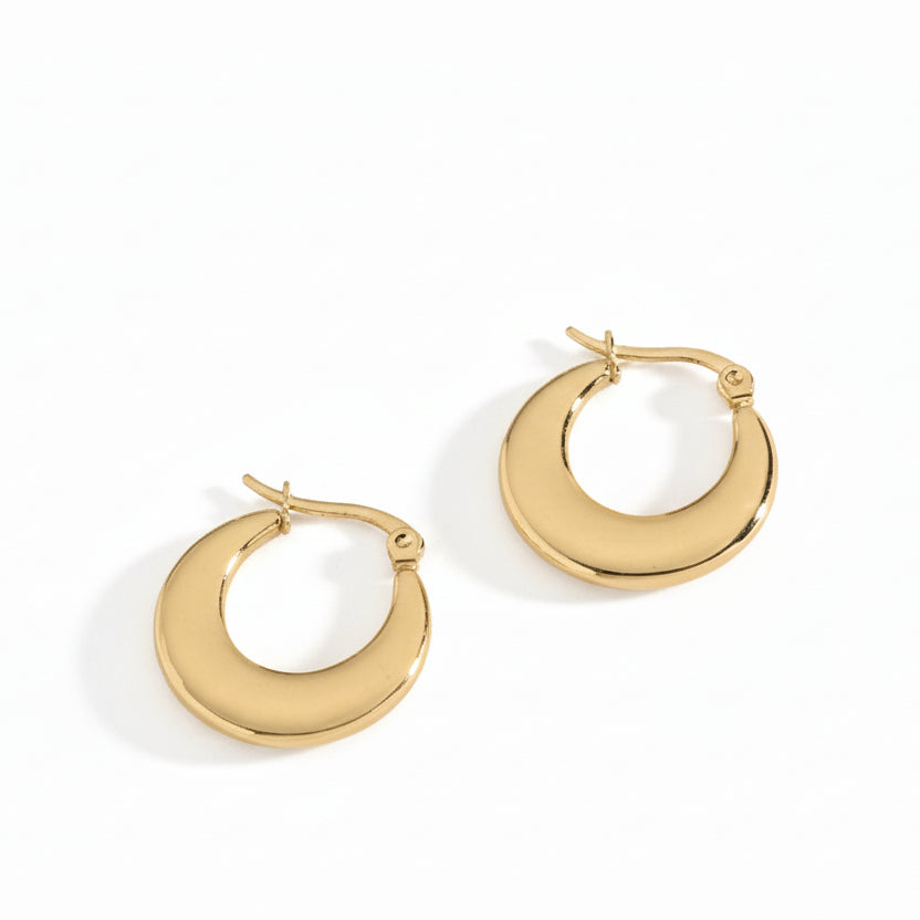 Pendientes de acero colgantes de aro en forma de medialuna - Moments by You