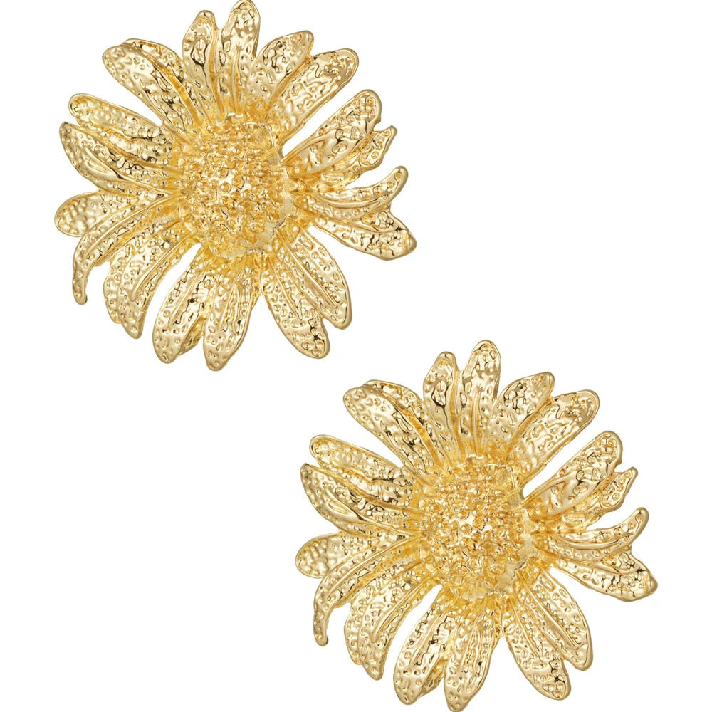 Pendientes grandes en forma de flor acabado oro - Moments by You