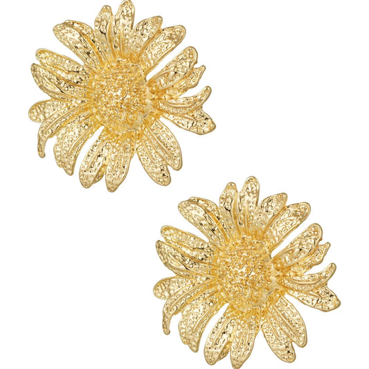 Pendientes grandes en forma de flor acabado oro - Moments by You