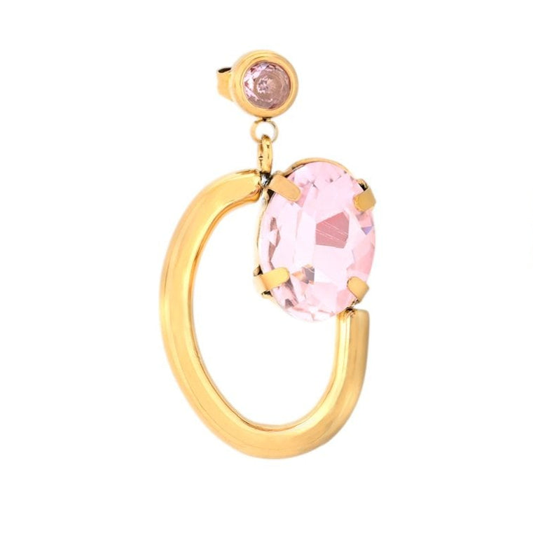 Boucles d'oreilles ovales en acier bleu doré Louxor