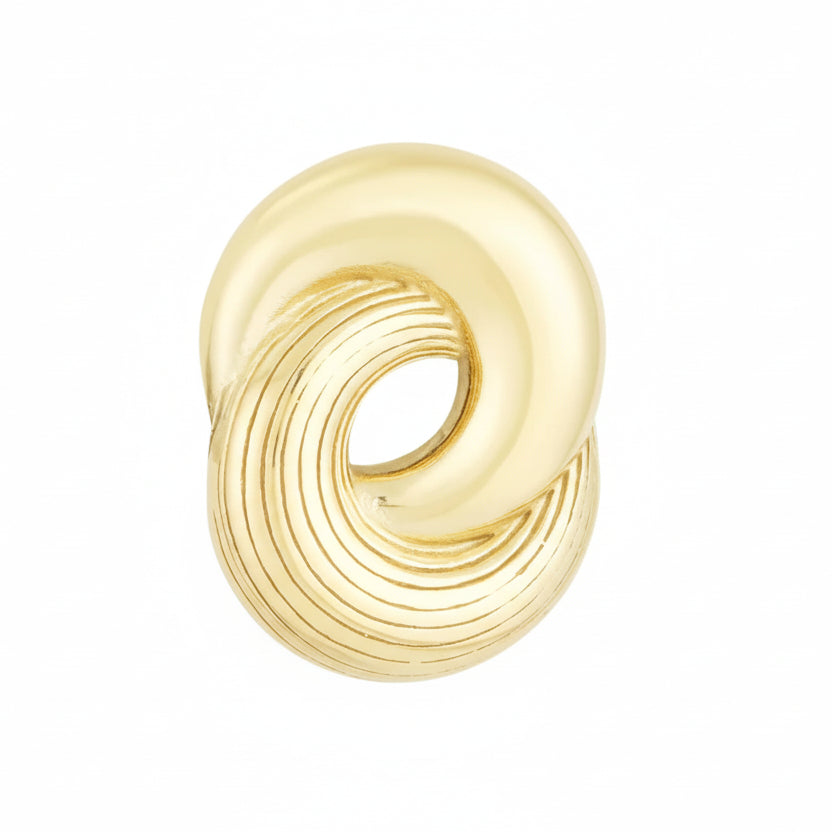 Pendientes cortos de acero con aros entrelazados y diferentes texturas - Moments by You