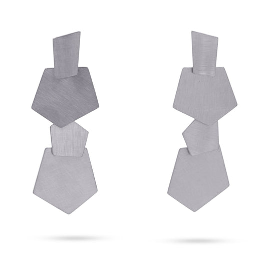 Boucles d'oreilles carrées châtaignes