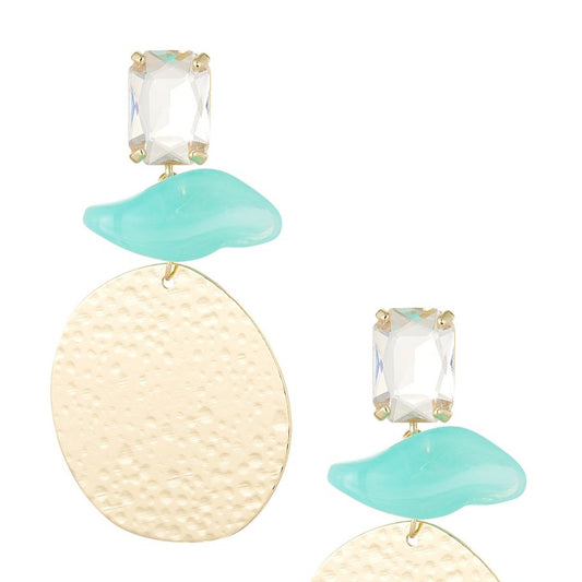 Chestnut square earrings