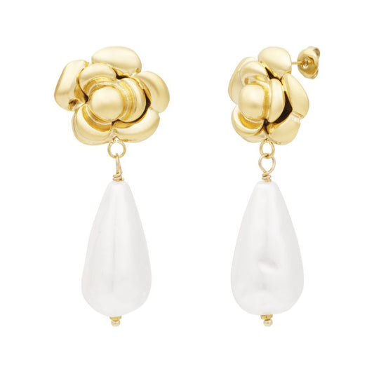 Chestnut square earrings