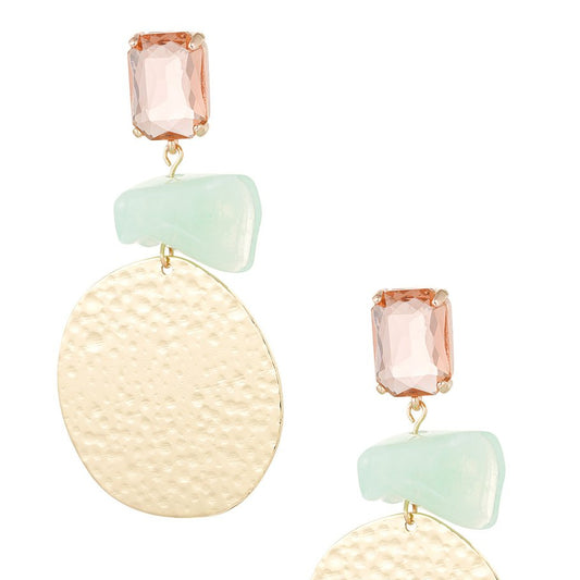Boucles d'oreilles carrées châtaignes