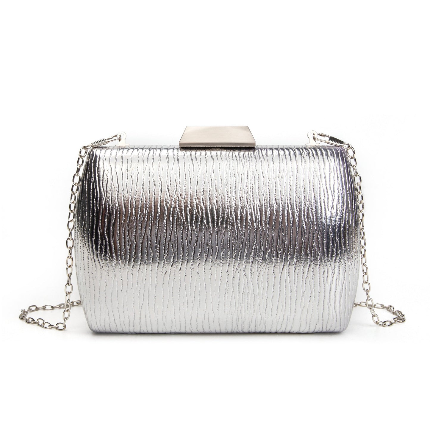 Bolso de mano - Clutch de fiesta plata con vetas