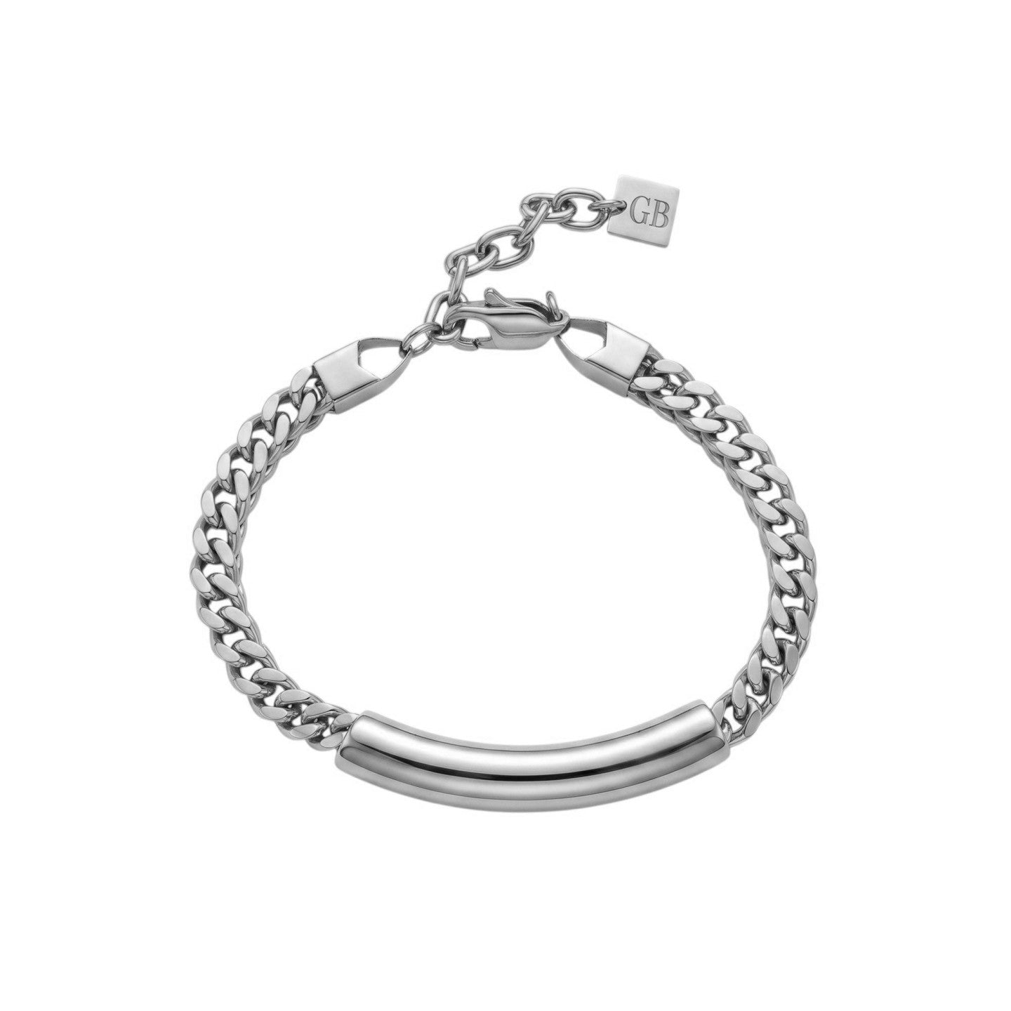 Pulsera acero tipo esclava con la placa cilíndrica