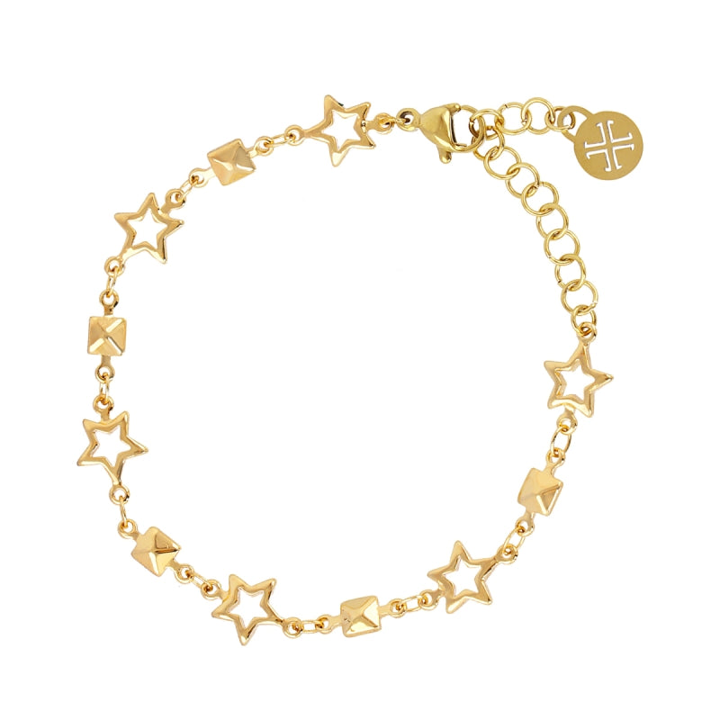 Pulsera de estrellas y cuadrados acabado oro - Moments by You