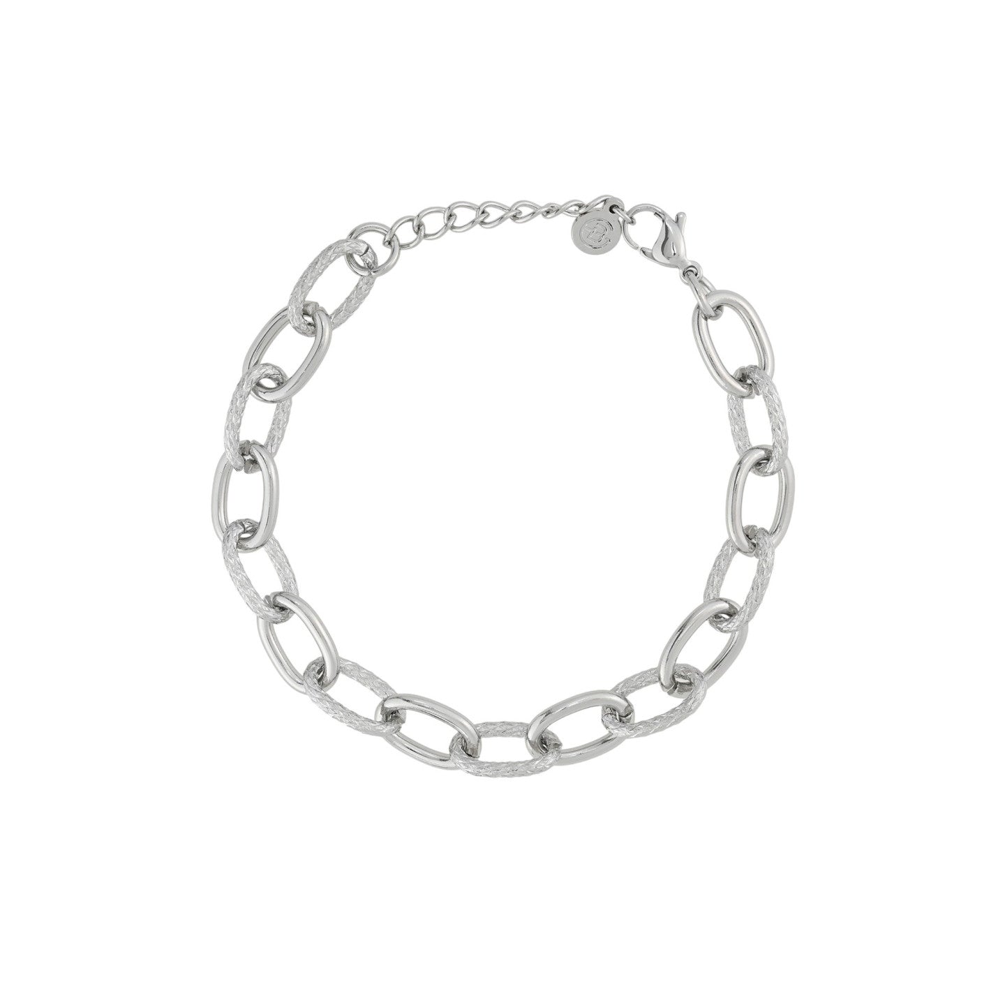 Collier acier argent zircone