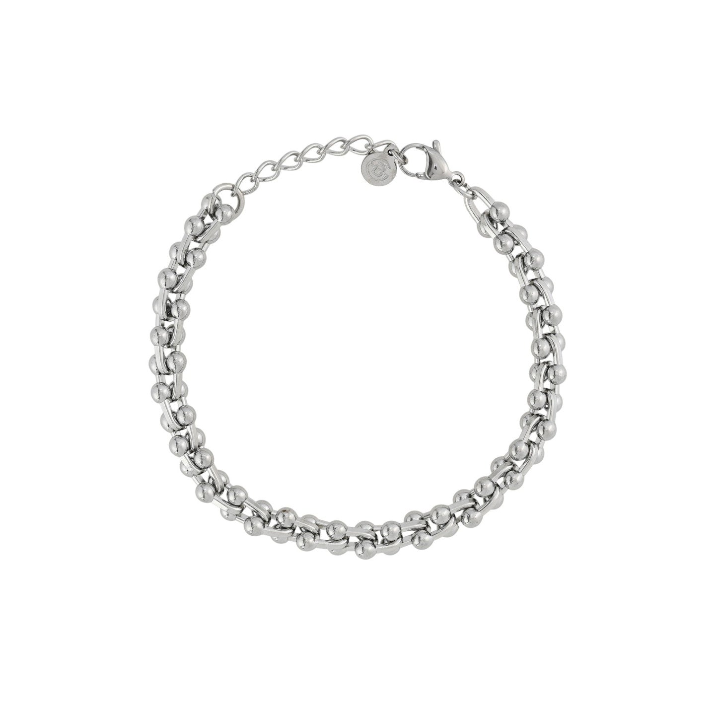 Collier acier argent zircone