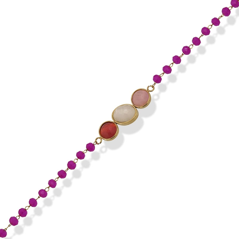 Pulsera de acero quirúrgico con piedras de cristal en en distintos colores acabado oro - Moments by You