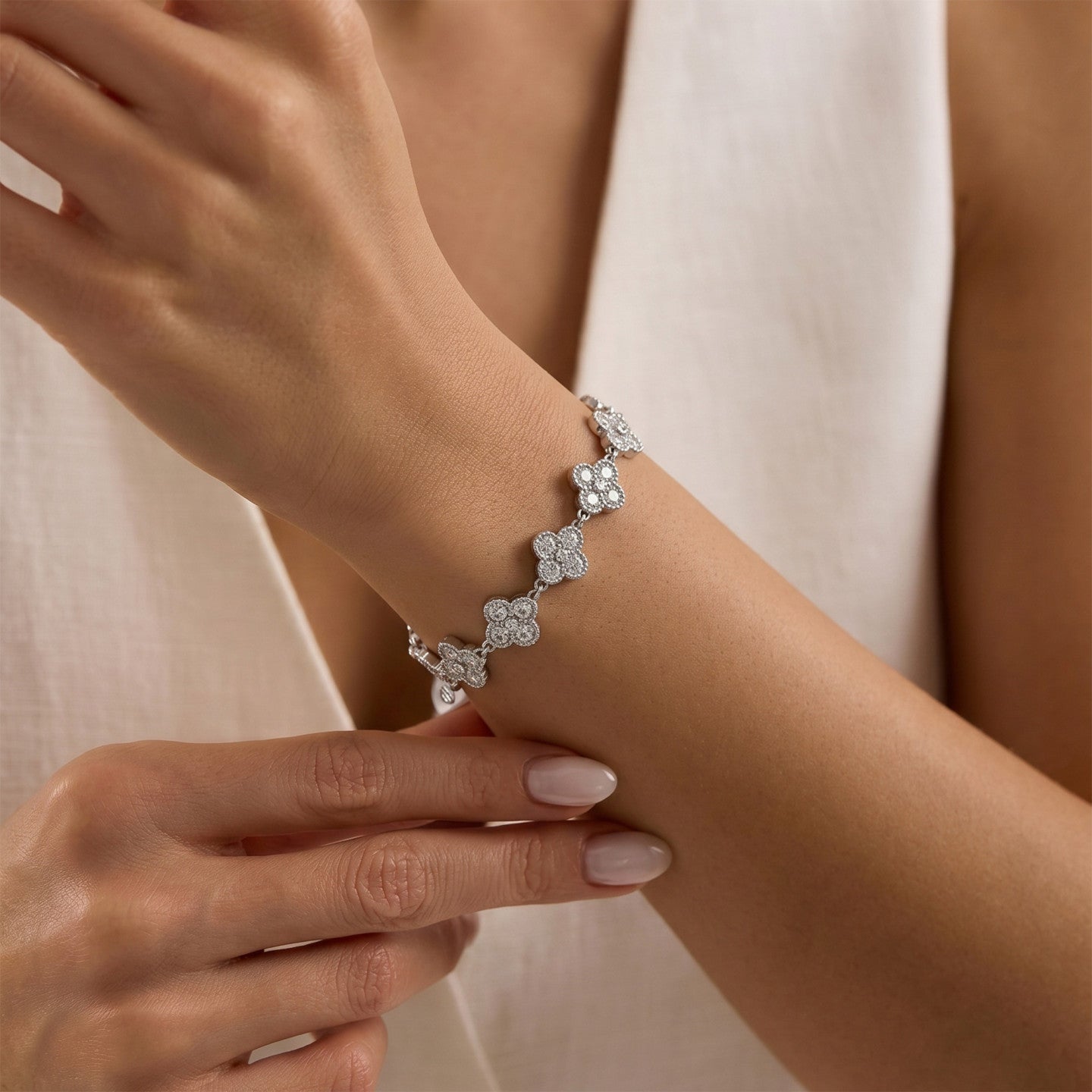 Collier acier argent zircone