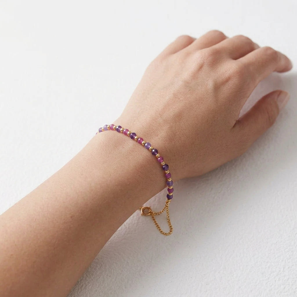Pulseras de acero con piedras de cristal geométricas en colores combinados - Moments by You