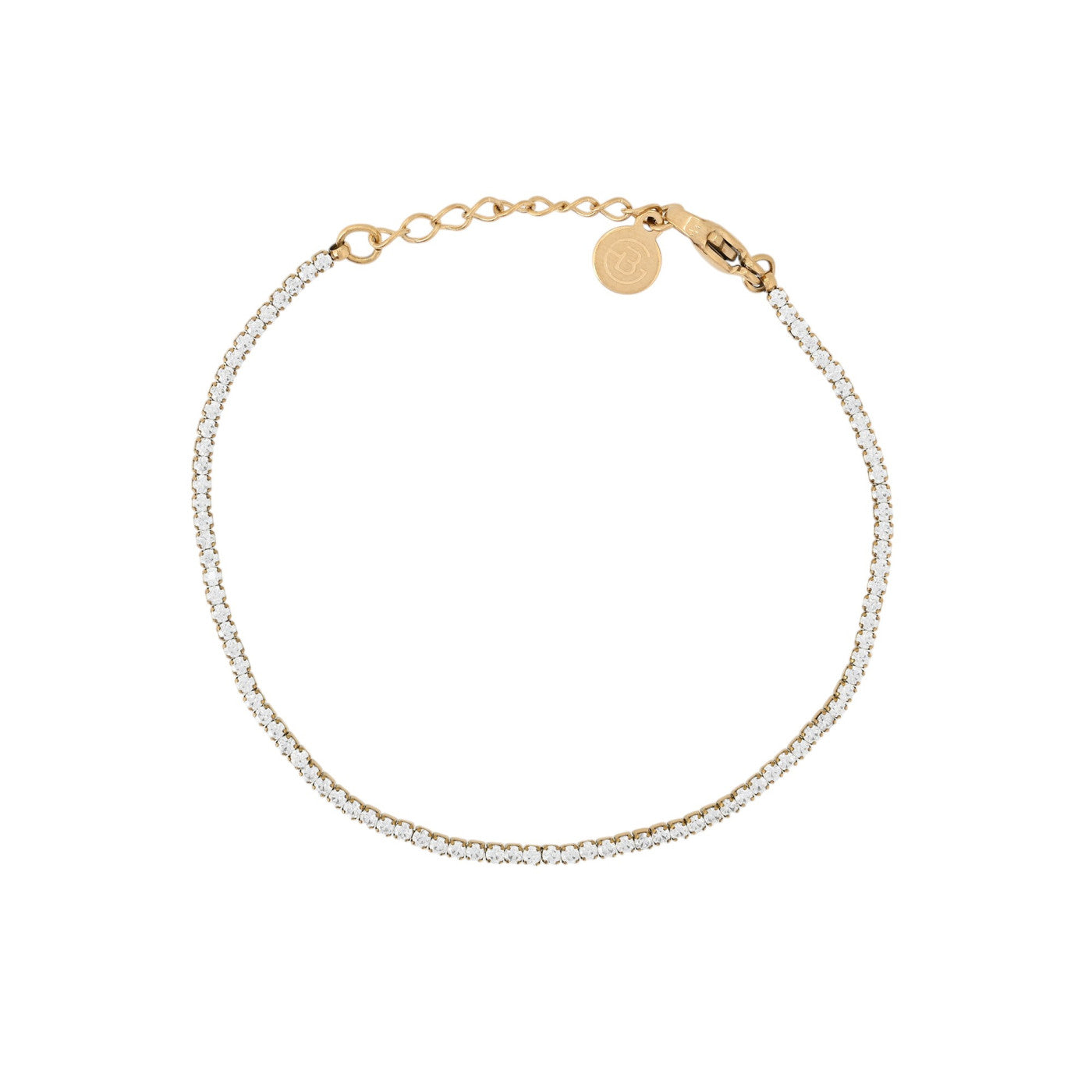 Pulsera rivière de acero inoxidable de circonitas acabado oro - mbyou