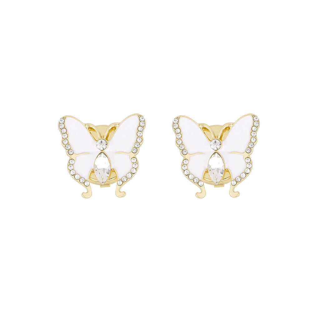 Cubre botones en forma de mariposa blanca y con circonitas - Moments by You