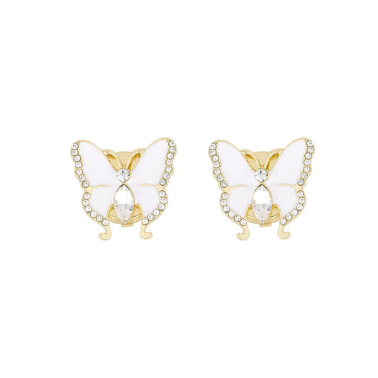 Cubre botones en forma de mariposa blanca y con circonitas - Moments by You