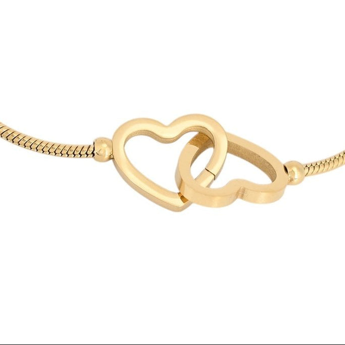 Anneaux doubles entrelacés en acier argenté