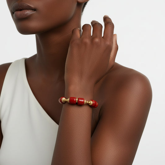 Pulsera acero inoxidable con cuentas cilíndricas de colores - Moments by You