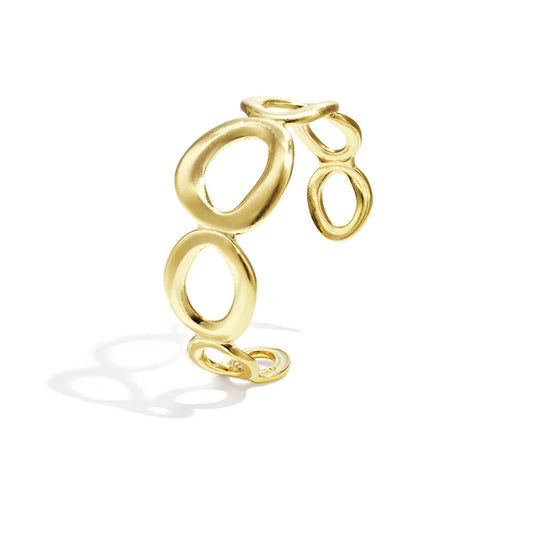 Rigid steel bracelet with silver clovers