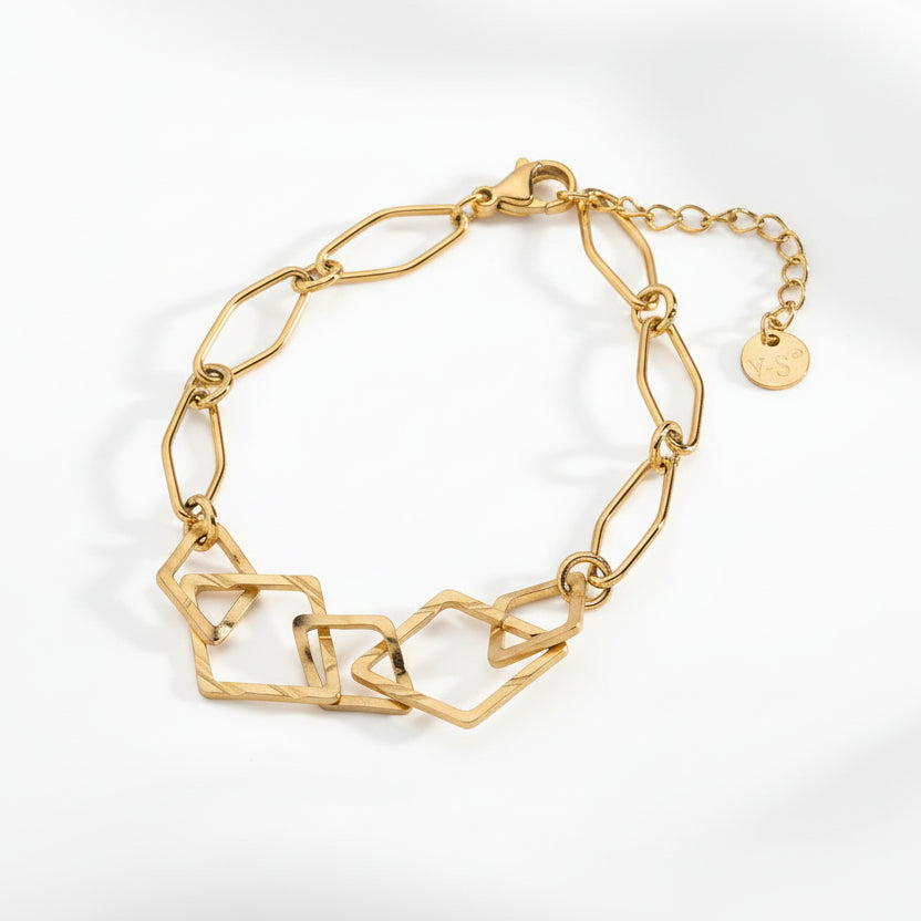 Pulsera de acero formas geométricas de diferentes tamaños - Moments by You