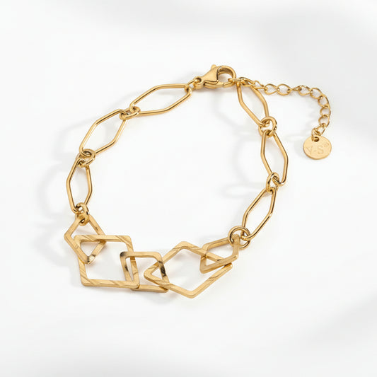 Pulsera de acero formas geométricas de diferentes tamaños - Moments by You