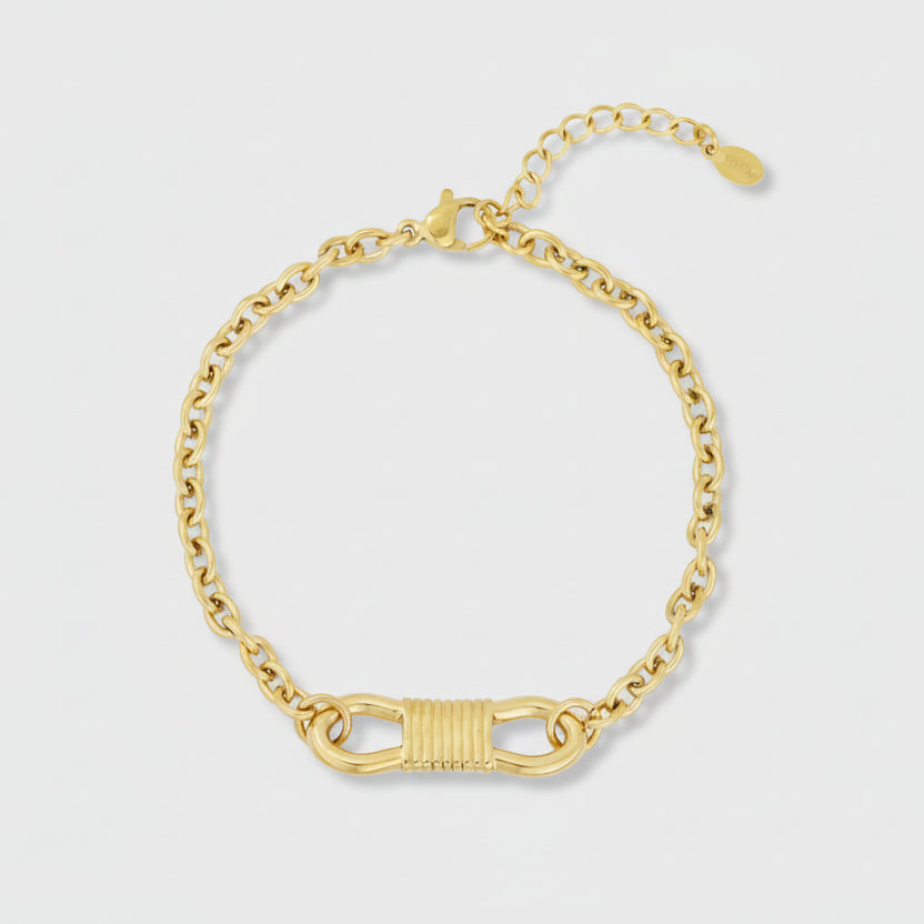 Pulsera de acero inoxidable con cuerda acordonada en acabado oro - Moments by You