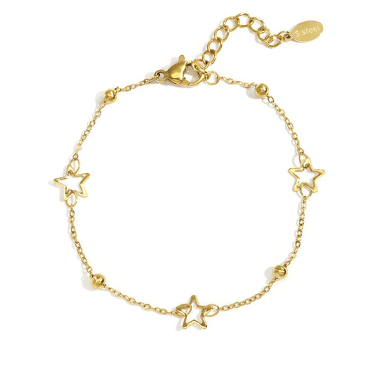 Pulsera de acero alternando estrellas y esferas - Moments by You