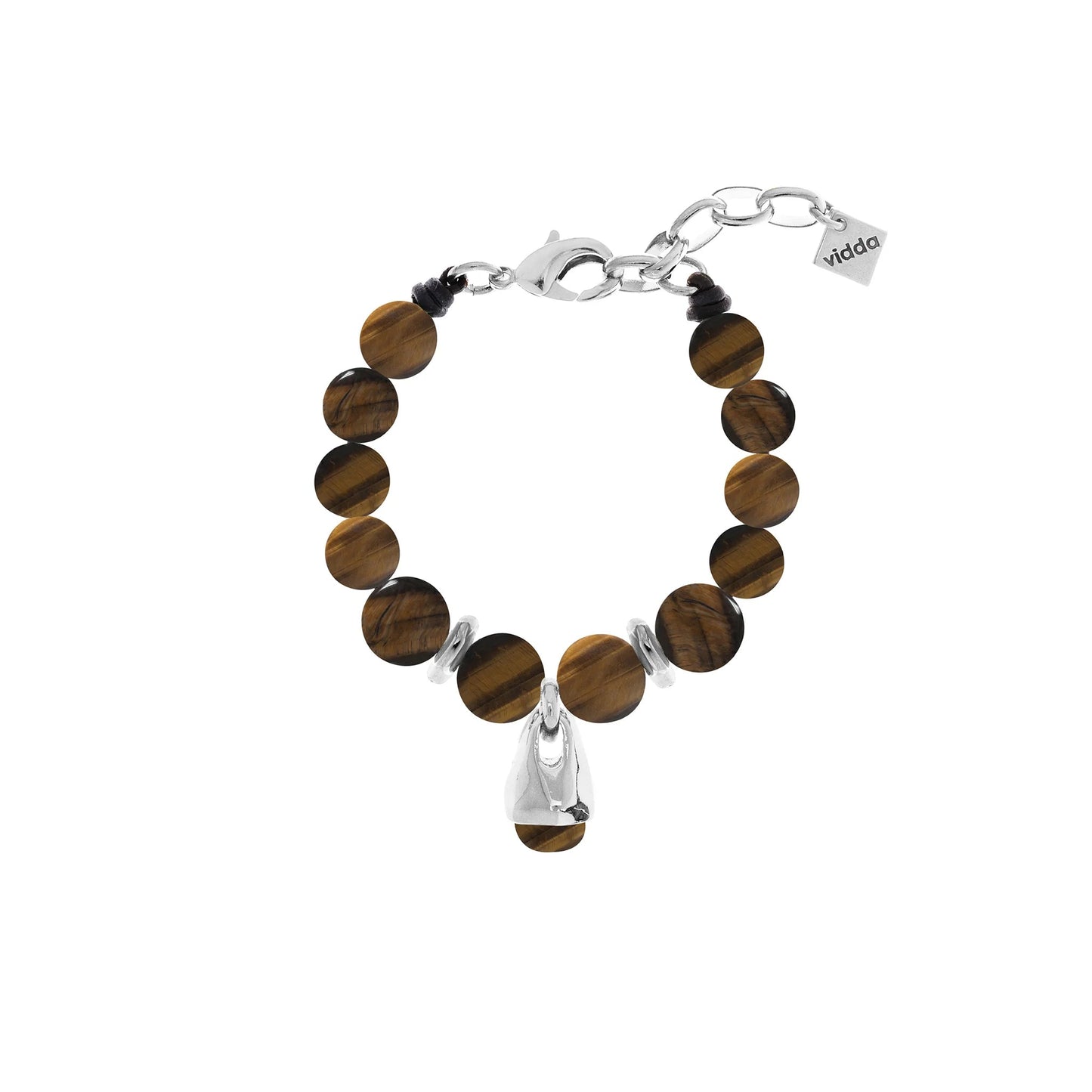 Pulsera baño de plata s925 con piedras naturales semipreciosas ojo de tigre - Vidda jewelry - mbyou