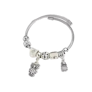 Silver zirconia steel necklace