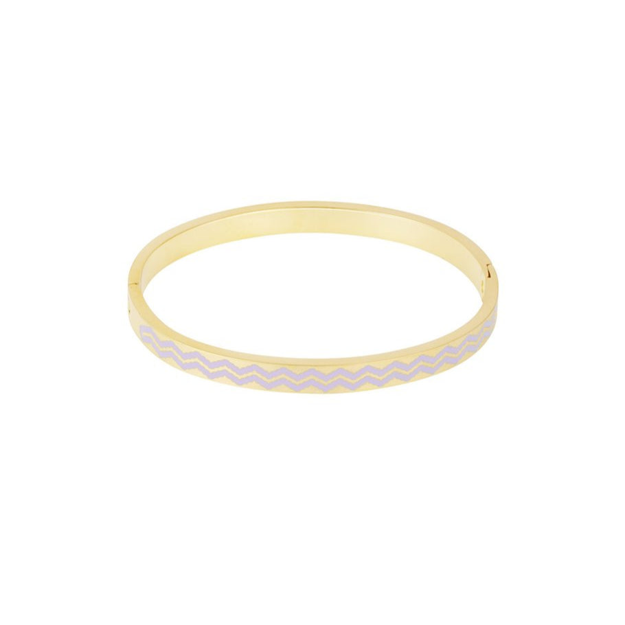 Pulsera acero rígida geométrica malva acabado oro - mbyou