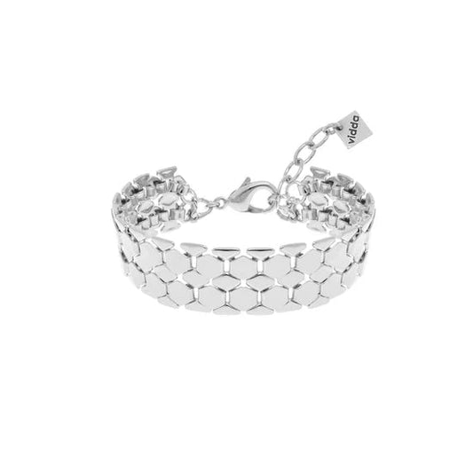 Pulsera cadena de dos filas con eslabones geométricos plata S925 Vidda Jewlery