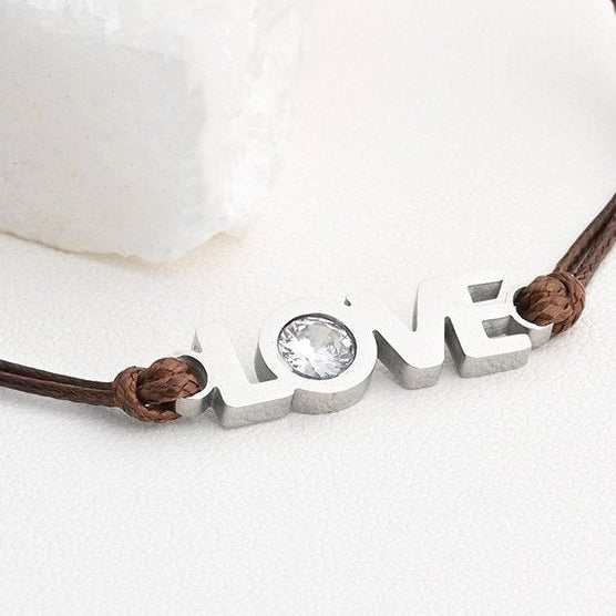 Bracelet corde d'amour avec paillettes